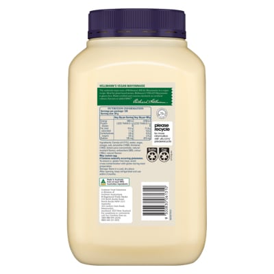 HELLMANN'S Vegan Mayonnaise 2.4kg - With the same great taste, texture, & quality as Hellmann's Real, this is a Vegan mayonnaise as it should be.
