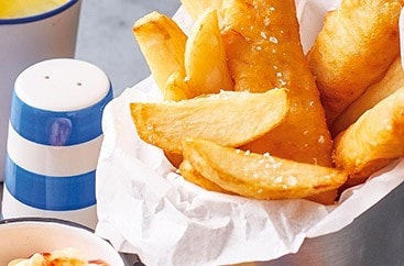 Fish and Chips with Sweet Chilli Mayonnaise Fish and Chips with Sweet Chilli Mayonnaise