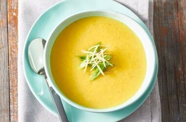 Cream of Chicken Soup with Turmeric, Ginger and Shallots