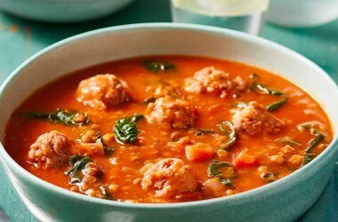 Pork and Fennel Sausage, Tomato and Lentil Stew