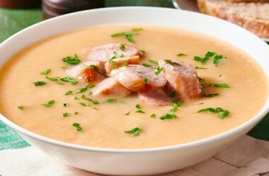Roast Parsnip and Sausage Soup