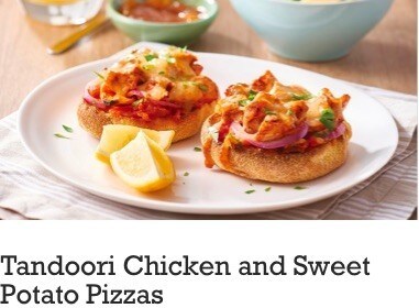 Tandori Chicken and Sweet Potato Pizzas  Tandori Chicken and Sweet Potato Pizzas