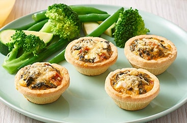 Spinach, Feta and tomato quiches