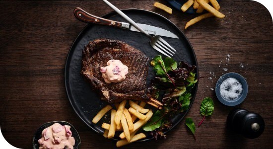 Steak with Davidson plum sauce