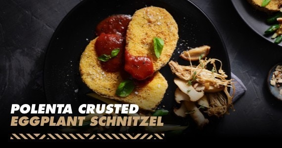 Polenta Crusted Eggplant Schnitzel