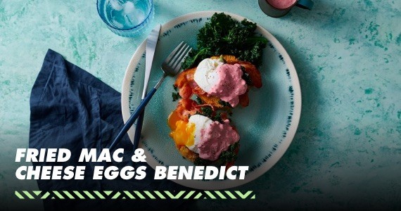 Fried Mac & Cheese Eggs Benedict