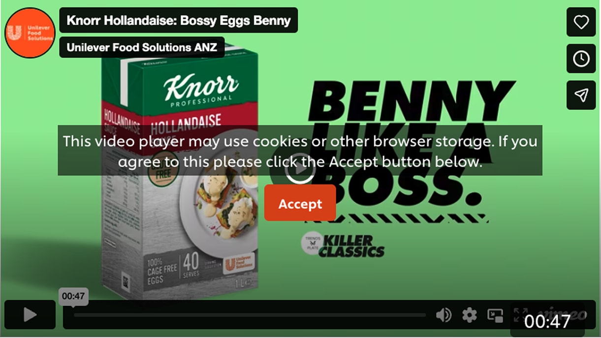 Watch: Consistently brilliant eggs Benedict with Knorr Hollandaise