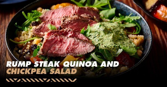 Rump Steak Quinoa and Chickpea Salad