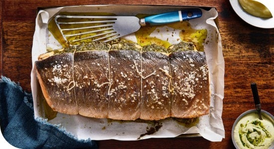 Salmon Sides with Salsa Verde