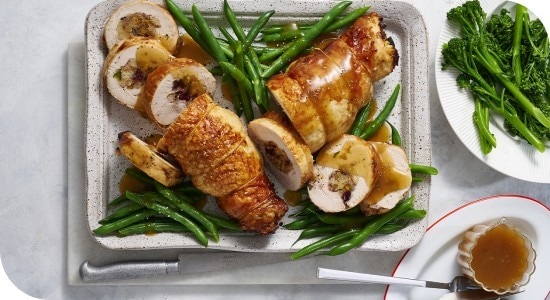 Rolled turkey breast with cranberry stuffing
