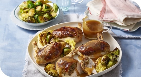 Chestnut and leek stuffed chicken supreme