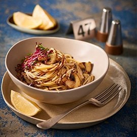 Mushroom Fettuccini, Balsamic Glaze