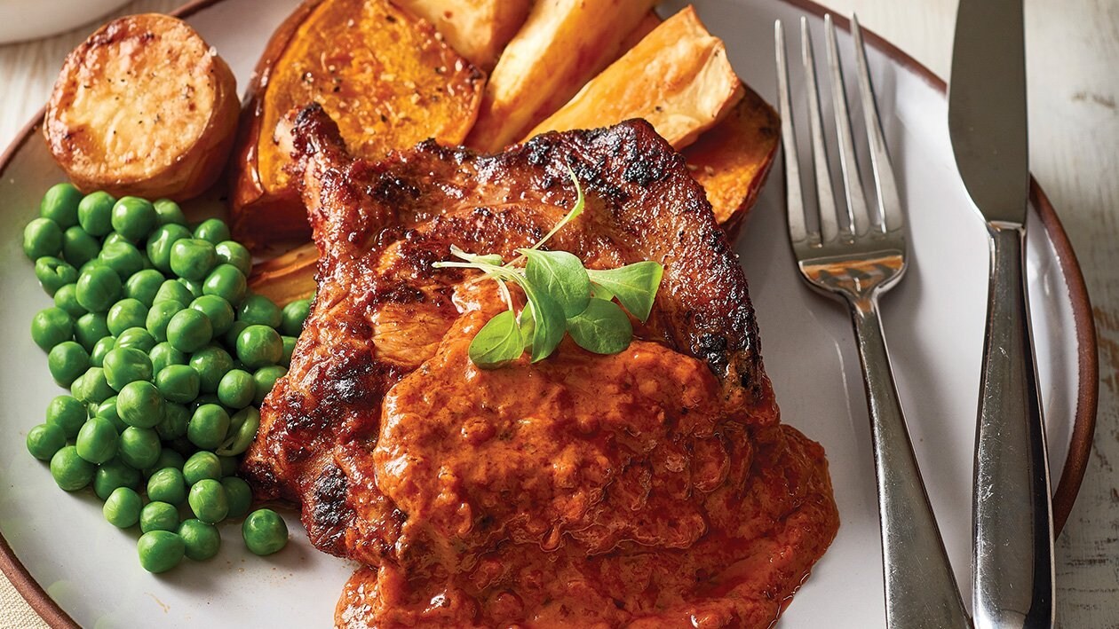 Tandoori Pork Chops with Rogan Josh Sauce – Recipe Tandoori Pork Chops with Rogan Josh Sauce – Recipe