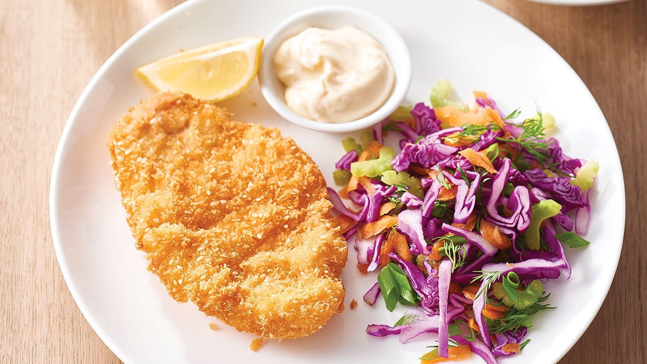 Chicken Schnitzel with Lemon Mayo – Recipe Chicken Schnitzel with Lemon Mayo – Recipe