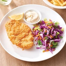 Chicken Schnitzel with Lemon Mayo