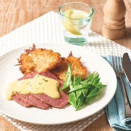 Corned Beef and Potato Hash with Creamy Mustard Sauce