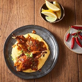 Roast Peri Peri Quail with Polenta Roast Peri Peri Quail with Polenta
