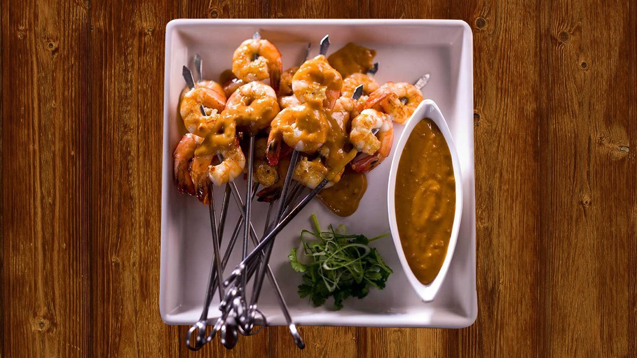 BBQ Tiger Prawns on Skewers with Malaysian Style Satay Sauce – Recipe BBQ Tiger Prawns on Skewers with Malaysian Style Satay Sauce – Recipe
