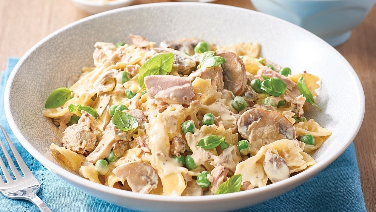 Creamy Pasta with Tuna, Peas and Mushrooms – Recipe