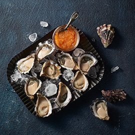 Oysters with Chilli Lime Granita Oysters with Chilli Lime Granita