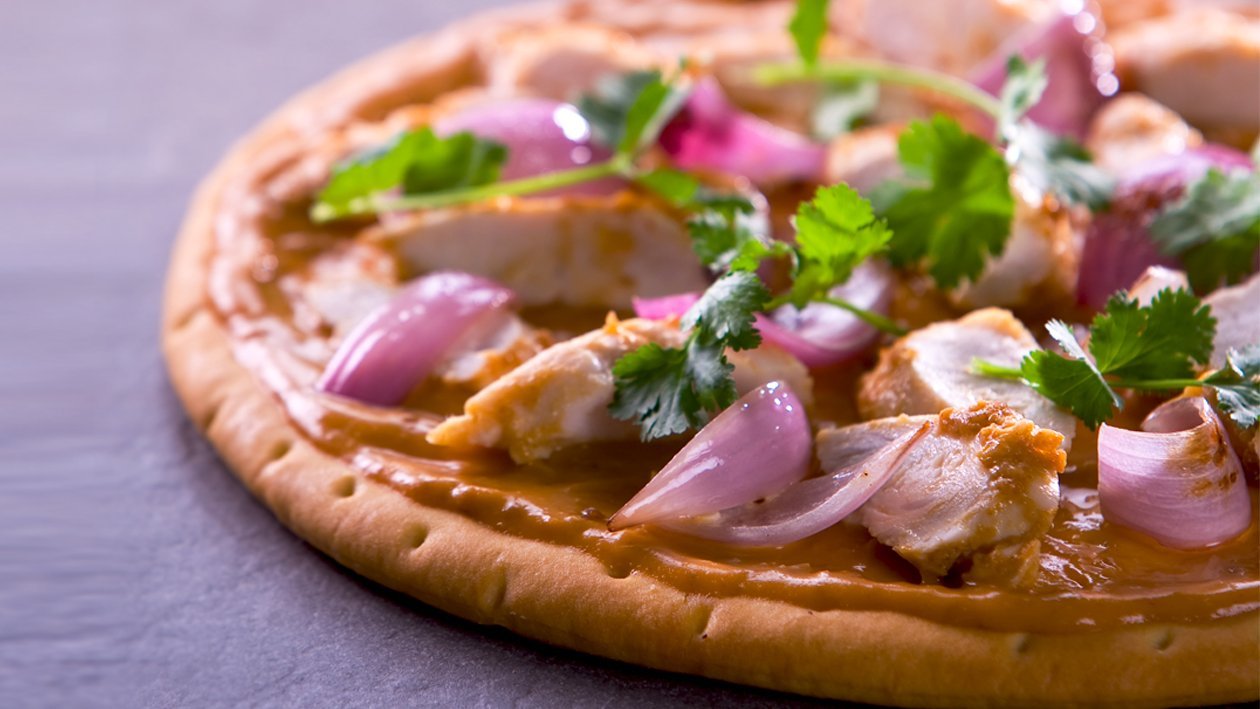 BBQ Chicken Satay Pizza Recipe