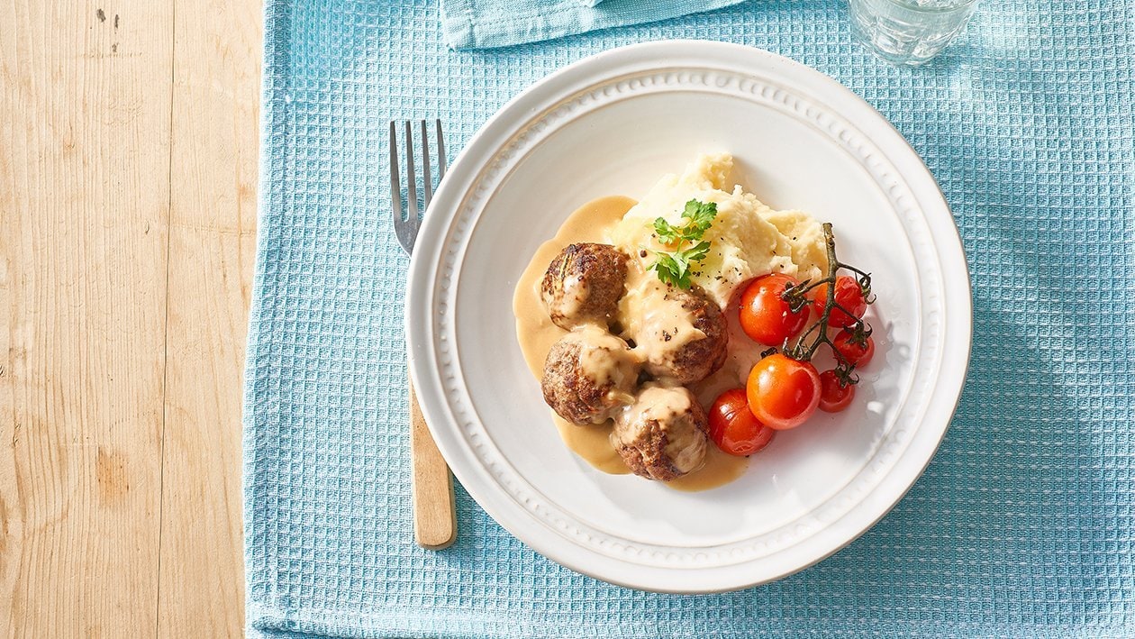 Beef Meatballs, Creamy Onion Sauce – Recipe