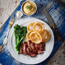 Flat Iron Steak, Paris Mash & Bourbon Jus Flat Iron Steak, Paris Mash & Bourbon Jus