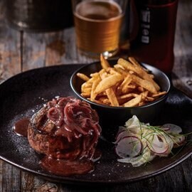 Grass Fed Fillet Steak with Shiraz Onion Sauce Grass Fed Fillet Steak with Shiraz Onion Sauce