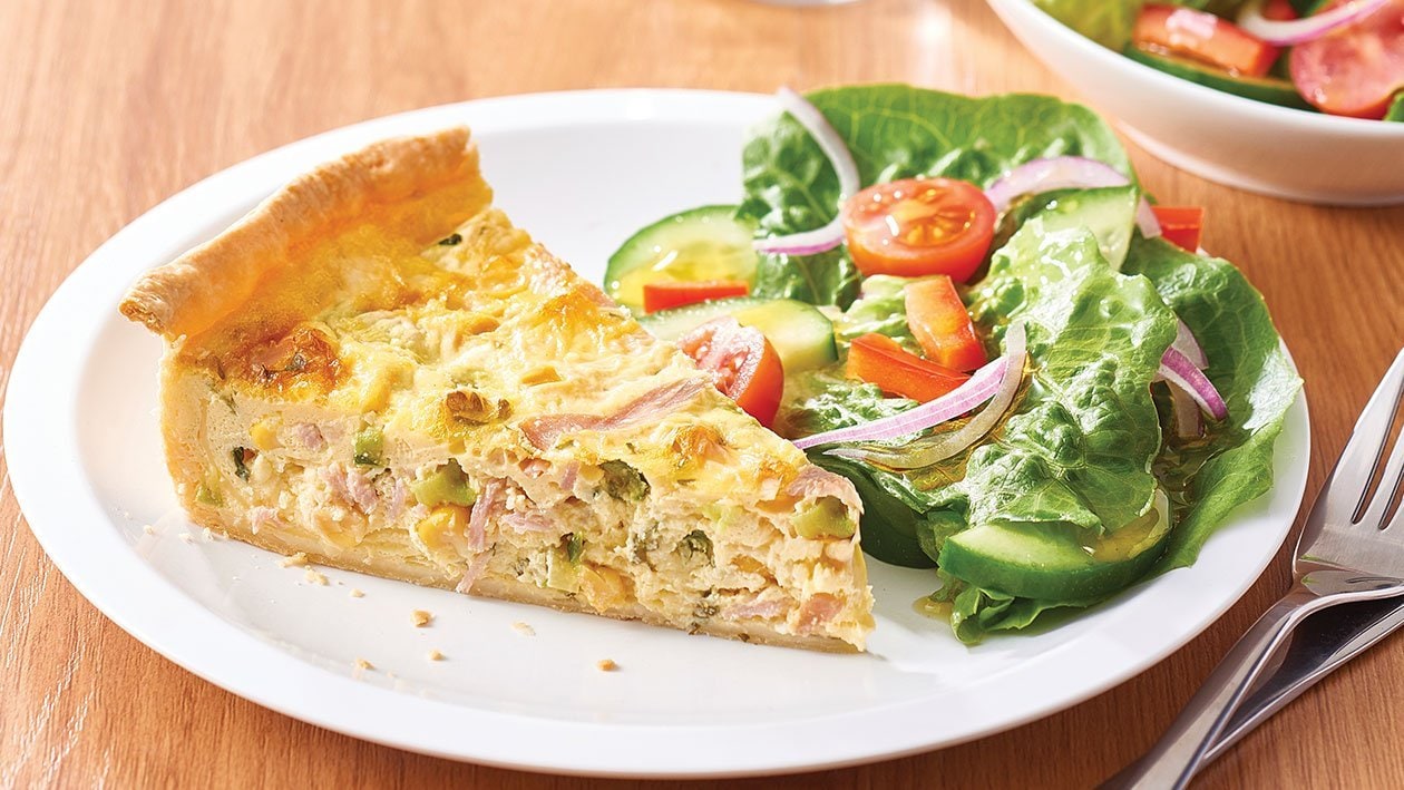 Ham, Zucchini and Corn Quiche – Recipe