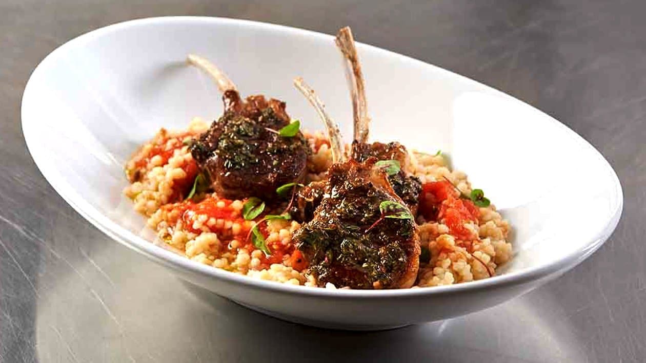 Pepper Thyme Lamb Rack, Fergola, Smoky Tomato – Recipe Pepper Thyme Lamb Rack, Fergola, Smoky Tomato – Recipe