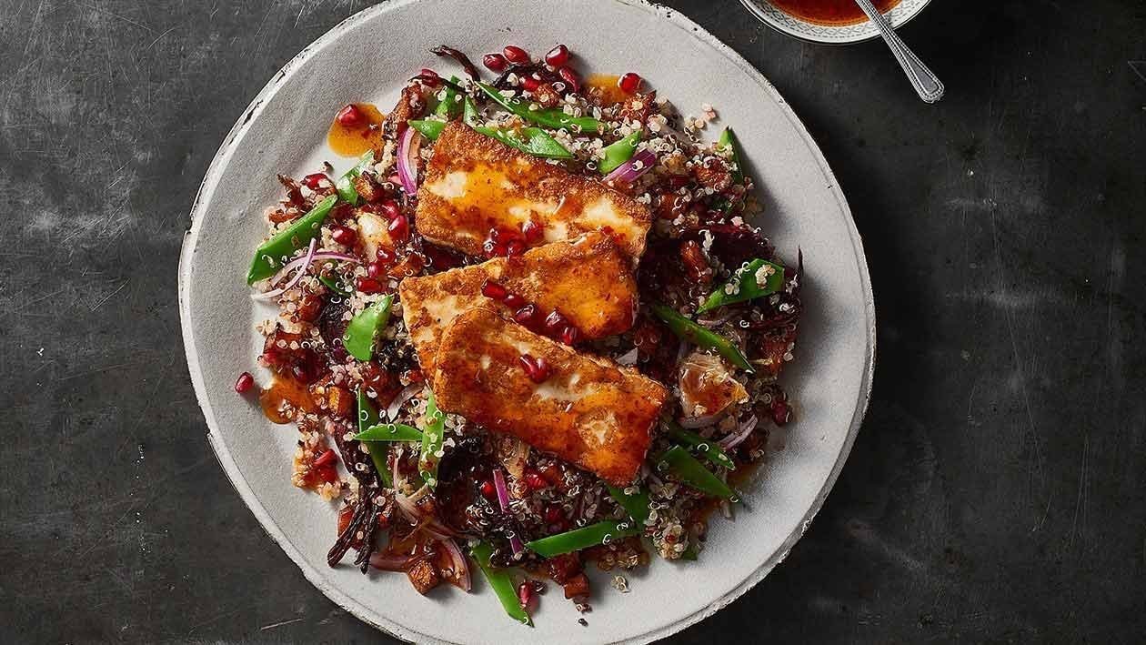 Char Halloumi on Qarm Quinoa Salad – Recipe