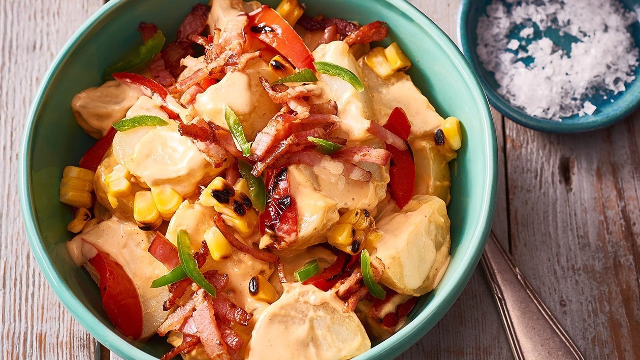 Luxe Potato Salad with Bacon, Corn and Jalapeno – Recipe Luxe Potato Salad with Bacon, Corn and Jalapeno – Recipe