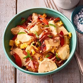 Luxe Potato Salad with Bacon, Corn and Jalapeno