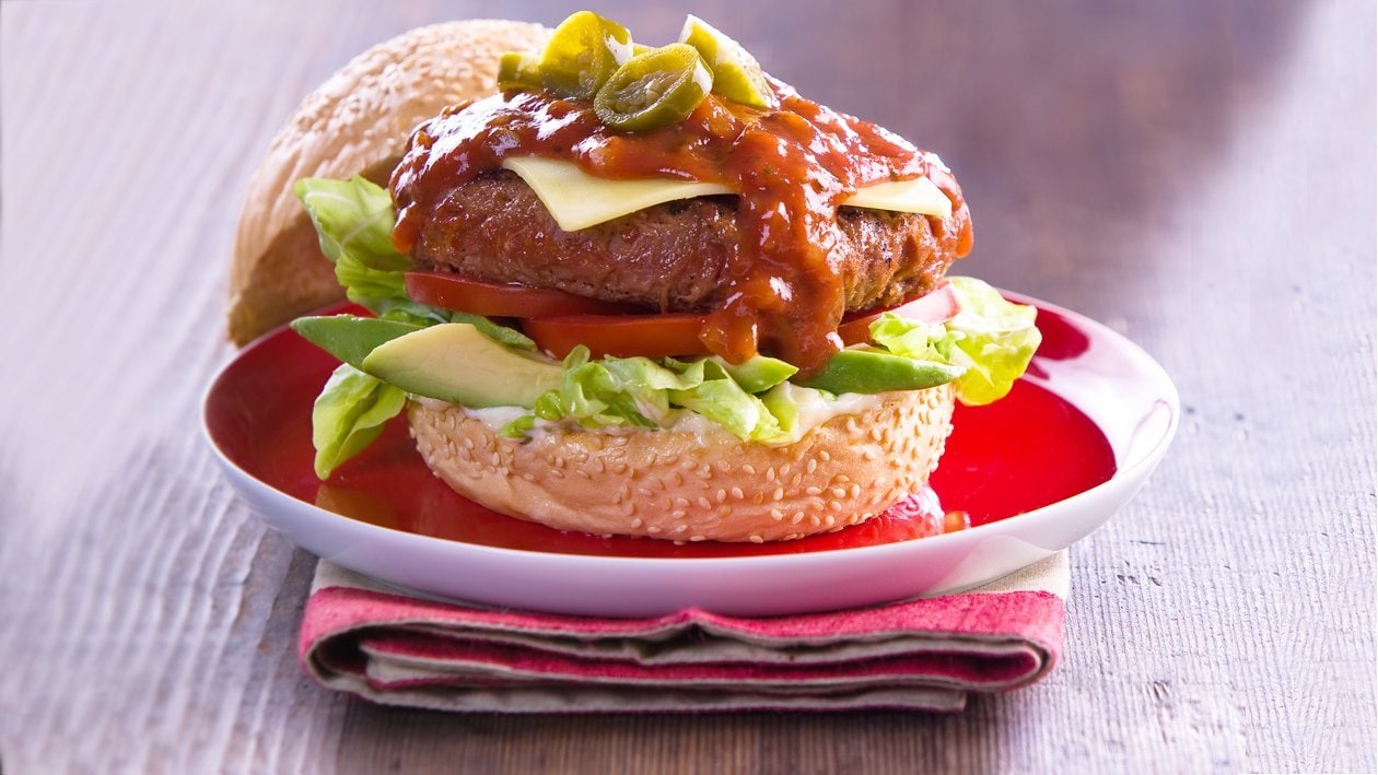 Baja Burger (Chilli Cheese Beef Burger) – Recipe