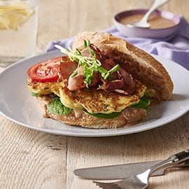 Zucchini and Ricotta Fritter Sandwich Zucchini and Ricotta Fritter Sandwich