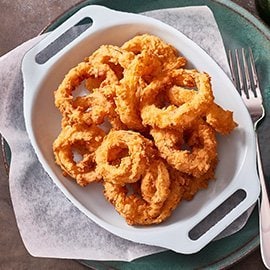 Onion Rings, Blue Cheese Dressing Onion Rings, Blue Cheese Dressing