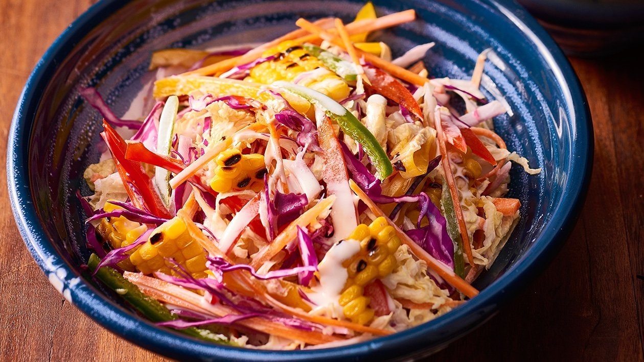 Tangy Coleslaw, Lime Mayo Dressing – Recipe