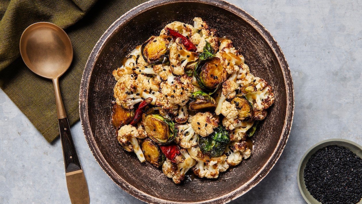 Miso Fried Cauliflower and Brussels Sprouts – Recipe