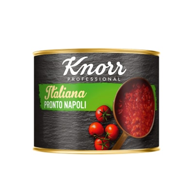 KNORR Italiana Pronto Napoli GF 2 kg - Harvested from Italian fields to cans in under 24 hours, this lightly seasoned sauce is versatile and easy to customise.