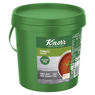 KNORR Professional Tomato Soup Mix Gluten Free 1.9kg - This KNORR Professional Tomato Gluten Free soup mix is quick & easy to use, has no added MSG and delivers an authentic homestyle taste.