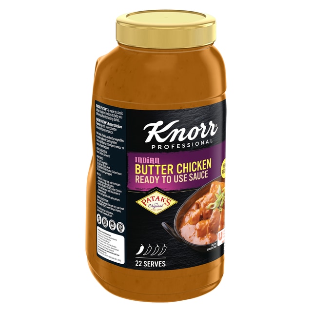 Knorr Professional Patak's Butter Chicken Sauce 2.2L - KNORR Patak's Butter Chicken Sauce offers a mild, delicious curry that residents will love.