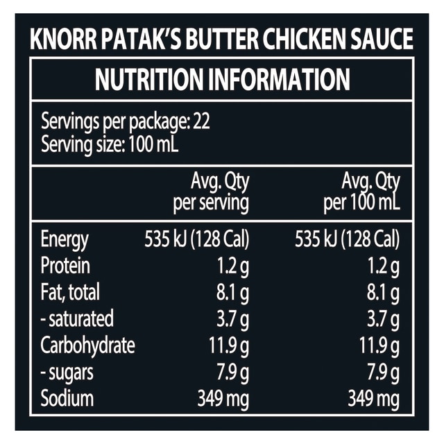 Knorr Professional Patak's Butter Chicken Sauce 2.2L - KNORR Patak's Butter Chicken Sauce offers a mild, delicious curry that residents will love.