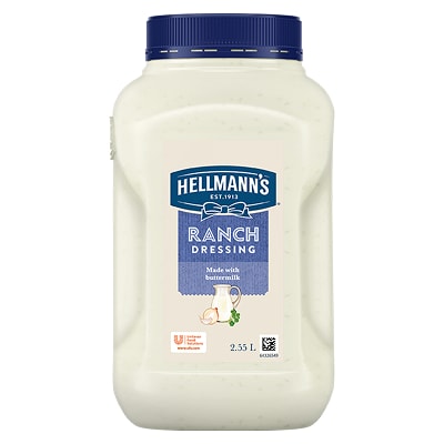 HELLMANN'S Ranch Dressing 2.55L - This premium ranch dressing with a rounded depth of flavour & classic buttermilk colour offers exceptional coating performance for tastier salads.