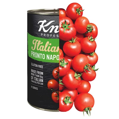 KNORR Italiana Pronto Napoli Gluten Free 4.15kg - Harvested from Italian fields to cans in under 24 hours, this lightly seasoned sauce is versatile and easy to customise.