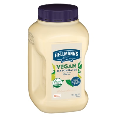 HELLMANN'S Vegan Mayonnaise 2.4 kg - With the same great taste, texture, & quality as Hellmann's Real, this is a Vegan mayonnaise as it should be.