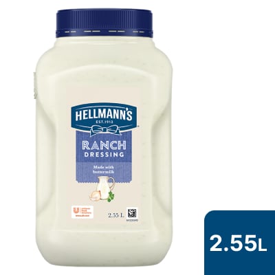 HELLMANN'S Ranch Dressing 2.55L - This premium ranch dressing with a rounded depth of flavour & classic buttermilk colour offers exceptional coating performance for tastier salads.