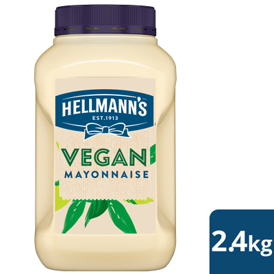 HELLMANN'S Vegan Mayonnaise 2.4 kg - With the same great taste, texture, & quality as Hellmann's Real, this is a Vegan mayonnaise as it should be.