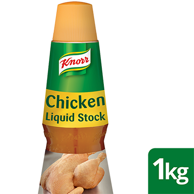 KNORR Concentrated Liquid Stock 1 kg - Add a rich chicken taste to all kinds of dishes, both hot and cold with this concentrated stock, made by cooking chicken bones.