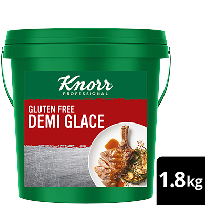 KNORR Demi Glace Gluten Free 1.8kg - With distinct notes of Australian roasted beef & red wine, this decadent, gluten-free Demi Glace sauce is set to impress with your signature touch.