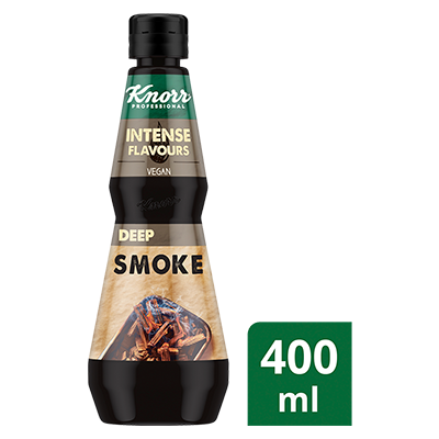 KNORR Intense Flavours Deep Smoke 400 ml - Warm BBQ profile of roasted onion and sugar smoked over hardwood for a natural, charred smokiness without a BBQ smoker.